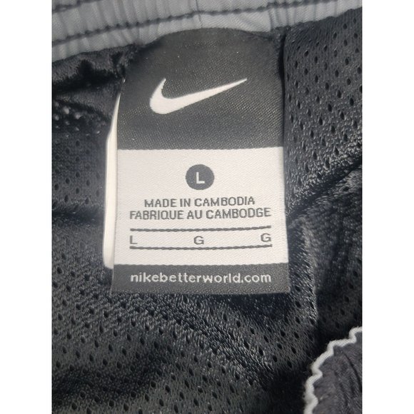 Nike Swim Trunks Lined Black Gray Pockets Elastic Waist Men's Size Large - Picture 5 of 6